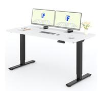 FLEXISPOT Bureau Assis Debout avec 2 Moteurs, 140x80 Une Pièce, 100kg Charge, Bureau Debout Réglable en Hauteur Électrique, Panneau de Contrôle à Fonctions Mémoires(Noir+Blanc)