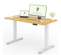 FLEXISPOT Bureau Assis Debout avec 2 Moteurs, 140x80 Une Pièce, 100kg Charge, Bureau Debout Réglable en Hauteur Électrique, Panneau de Contrôle à Fonctions Mémoires(Blanc+Érable)