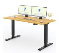 FLEXISPOT Bureau Assis Debout avec 2 Moteurs,160x80 Une Pièce, 100kg Charge, Bureau Debout Réglable en Hauteur Électrique, Panneau de Contrôle à Fonctions Mémoires(Noir+ Érable)