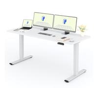FLEXISPOT Bureau Assis Debout avec 2 Moteurs, 180x80 Une Pièce, 100kg Charge, Bureau Debout Réglable en Hauteur Électrique, Panneau de Contrôle à Fonctions Mémoires(Blanc+ Blanc)