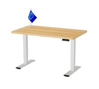 FLEXISPOT Bureau Assis Debout avec 2 Moteurs, Fabriqué dans l’UE, 100kg Charge, Bureau Debout Réglable en Hauteur Électrique, Panneau de Contrôle à Fonctions Mémoires, 140 x 80 cm, Érable(E1 Pro)