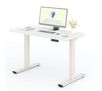 FLEXISPOT Bureau Assis Debout avec 2 Moteurs, Une Pièce 120x60cm, 100kg Charge, Bureau Debout Réglable en Hauteur Électrique, Panneau de Contrôle à Fonctions Mémoires(Mousse Blanche+Blanc)