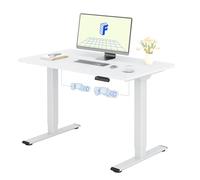 FLEXISPOT Bureau Assis Debout avec 2 Moteurs, Une Pièce 120x60cm, 100kg Charge, Bureau Debout Réglable en Hauteur Électrique, Panneau de Contrôle à Fonctions Mémoires(Blanc+Blanc)