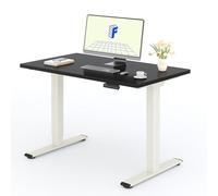 FLEXISPOT Bureau Assis Debout avec 2 Moteurs, Une Pièce 120x60cm, 100kg Charge, Bureau Debout Réglable en Hauteur Électrique, Panneau de Contrôle à Fonctions Mémoires(Mousse Blanche+Noir)