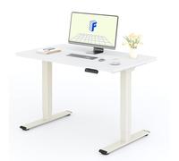 FLEXISPOT Bureau Assis Debout avec 2 Moteurs, Une Pièce 120x80cm, 100kg Charge, Bureau Debout Réglable en Hauteur Électrique, Panneau de Contrôle à Fonctions Mémoires(Mousse Blanche+Blanc)