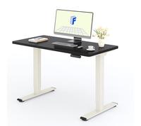 FLEXISPOT Bureau Assis Debout avec 2 Moteurs, Une Pièce 120x80cm, 100kg Charge, Bureau Debout Réglable en Hauteur Électrique, Panneau de Contrôle à Fonctions Mémoires(Mousse Blanche+Noir)