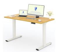 FLEXISPOT Bureau Assis Debout avec 2 Moteurs, Une Pièce 140x80cm, 100kg Charge, Bureau Debout Réglable en Hauteur Électrique, Panneau de Contrôle à Fonctions Mémoires(Mousse Blanche+Érable)