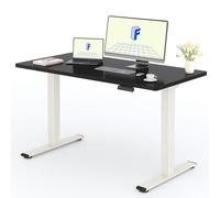 FLEXISPOT Bureau Assis Debout avec 2 Moteurs, Une Pièce 140x80cm, 100kg Charge, Bureau Debout Réglable en Hauteur Électrique, Panneau de Contrôle à Fonctions Mémoires(Mousse Blanche+Noir)