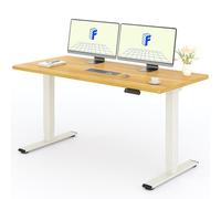 FLEXISPOT Bureau Assis Debout avec 2 Moteurs, Une Pièce 160x80cm, 100kg Charge, Bureau Debout Réglable en Hauteur Électrique, Panneau de Contrôle à Fonctions Mémoires(Mousse Blanche+Érable)