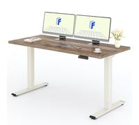 FLEXISPOT Bureau Assis Debout avec 2 Moteurs, Une Pièce 160x80cm, 100kg Charge, Bureau Debout Réglable en Hauteur Électrique, Panneau de Contrôle à Fonctions Mémoires(Mousse Blanche+Marron)