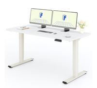 FLEXISPOT Bureau Assis Debout avec 2 Moteurs, Une Pièce 160x80cm, 100kg Charge, Bureau Debout Réglable en Hauteur Électrique, Panneau de Contrôle à Fonctions Mémoires(Mousse Blanche+Blanc)