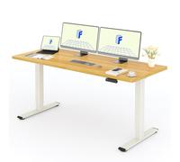 FLEXISPOT Bureau Assis Debout avec 2 Moteurs, Une Pièce 180x80cm, 100kg Charge, Bureau Debout Réglable en Hauteur Électrique, Panneau de Contrôle à Fonctions Mémoires(Mousse Blanche+Érable)
