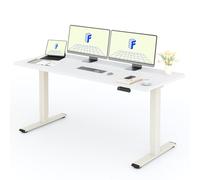 FLEXISPOT Bureau Assis Debout avec 2 Moteurs, Une Pièce 180x80cm, 100kg Charge, Bureau Debout Réglable en Hauteur Électrique, Panneau de Contrôle à Fonctions Mémoires(Mousse Blanche+Blanc)