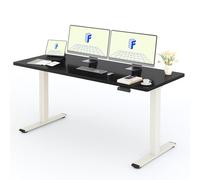 FLEXISPOT Bureau Assis Debout avec 2 Moteurs, Une Pièce 180x80cm, 100kg Charge, Bureau Debout Réglable en Hauteur Électrique, Panneau de Contrôle à Fonctions Mémoires(Mousse Blanche+Noir)