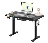 FLEXISPOT Bureau Assis Debout Basic, 110x54cm Une Pièce, Bureau Électrique Réglable en Hauteur, avec Porte-gobelets et Crochets, Panneau à Fonctions Mémoires, Noir