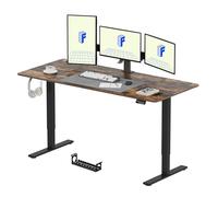 FLEXISPOT Bureau Assis Debout Électrique 180x80cm, Bureau Réglable Électrique en Hauteur avec Plateau Marron, Table d'ordinateur avec Crochet, Fonction Mémoire