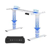 FlexiSpot Bureau Assis Debout Électrique 2 Moteurs,Charge 160kg,3 Colonnes,Rappel Sédentarité,Système Anti-collision,Blanc