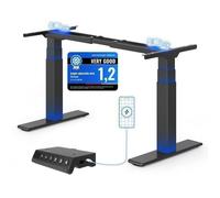 FlexiSpot Bureau Assis-Debout Électrique 200 kg Double Moteur Cadre 3 Sections avec USB-C/A Système Anti-Collision Noir