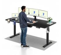 FLEXISPOT Bureau Assis Debout Électrique 200x80cm, Bureau Réglable Électrique en Hauteur avec Plateau Noir, Table d'ordinateur avec Crochet, Fonction Mémoire