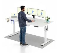 FLEXISPOT Bureau Assis Debout Électrique 200x80cm, Bureau Réglable Électrique en Hauteur avec Plateau Blanc, Table d'ordinateur avec Crochet, Fonction Mémoire