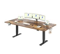 FLEXISPOT Bureau Assis Debout Électrique 200x80cm, Bureau Réglable Électrique en Hauteur avec Plateau Marron, Table d'ordinateur avec Crochet, Fonction Mémoire