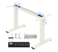 FLEXISPOT Bureau Assis Debout Électrique à 2 Moteurs Charge 100kg, Bureau Réglable en Hauteur en Acier avec Panneau Smart à Fonctions Mémoires, Système Anti-Collision, Mousse Blanc