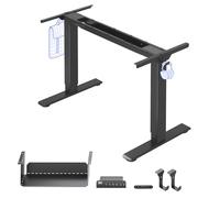 FLEXISPOT Bureau Assis Debout Électrique à 2 Moteurs Charge 100kg, Bureau Réglable en Hauteur en Acier avec Panneau Smart à Fonctions Mémoires, Système Anti-Collision, Noir