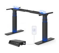 FLEXISPOT Bureau Assis Debout Électrique à 2 Moteurs, Charge 200kg, Cadre de Bureau Assis Debout à 3Ssections Inversées, Système Anti-Collision, Commande à 4 Mémoires avec USB, Noir