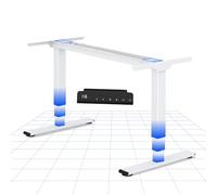 FLEXISPOT Bureau Assis Debout Électrique à 2 Moteurs et 3 Colonnes,Charge 100kg,Bureau Réglable en Hauteur 60-125 cm avec Panneau Smart à Fonctions Mémoires,Système Anti-Collision,Blanc
