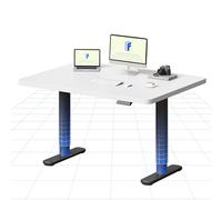 FLEXISPOT Bureau Assis Debout Électrique à Moteur Silencieux, Piétement Rond Stable, Plateau 120×80 cm, Réglage de Hauteur avec 4 Positions Mémoire, Système Anti-Collision, Noir + Blanc