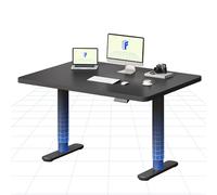 FLEXISPOT Bureau Assis Debout Électrique à Moteur Silencieux, Piétement Rond Stable, Plateau 120×80 cm, Réglage de Hauteur avec 4 Positions Mémoire, Système Anti-Collision, Noir + Noir