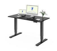 FLEXISPOT Bureau Assis Debout Électrique avec Double Moteur, Plateau Monobloc 25mm, Pieds à 3 Niveaux, 100 kg de Charge, 4 Mémoires, Détection d’Obstacle, 120 * 80 Noir