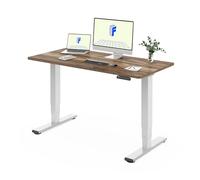 FLEXISPOT Bureau Assis Debout Électrique avec Double Moteur, Plateau Monobloc 25mm, Pieds à 3 Niveaux, 100 kg de Charge, 4 Mémoires, Détection d’Obstacle, 120 * 80 Brun