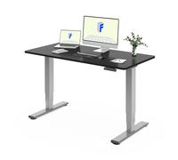 FLEXISPOT Bureau Assis Debout Électrique avec Double Moteur, Plateau Monobloc 25mm, Pieds à 3 Niveaux, 100 kg de Charge, 4 Mémoires, Détection d’Obstacle, 120 * 80 Noir