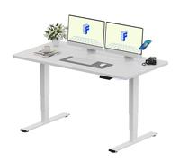 FLEXISPOT Bureau Assis Debout Électrique avec Double Moteur Port USB, Plateau Monobloc 25mm, Pieds à 3 Niveaux, 120 kg de Charge, 4 Mémoires, Détection d’Obstacle, 120 * 80 Blanc