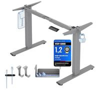 FLEXISPOT Bureau Assis Debout Électrique, Cadre de Bureau Réglable en Hauteur en Acier avec Panneau de Contrôle Digital, Équippé du Système Anti-Collision, Gris