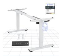 FLEXISPOT Bureau Assis Debout Électrique, Cadre de Bureau Réglable en Hauteur en Acier avec Panneau de Contrôle Digital, Équippé du Système Anti-Collision, Blan