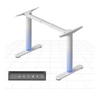 FLEXISPOT Bureau Assis Debout Électrique, Cadre de Bureau Réglable en Hauteur en Acier avec Panneau de Contrôle Digital, Équippé du Système Anti-Collision, Pied de Table Rond, Blanc
