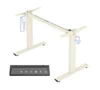 FLEXISPOT Bureau Assis Debout Électrique, Cadre de Bureau Réglable en Hauteur en Acier avec Panneau de Contrôle Digital, Équippé du Système Anti-Collision，Mousse Blanche