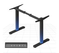 FLEXISPOT Bureau Assis Debout Électrique, Cadre de Bureau Réglable en Hauteur en Acier avec Panneau de Contrôle Digital, Équippé du Système Anti-Collision, Pied de Table Rond, Noir