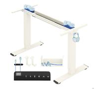 FlexiSpot Bureau Assis Debout réglable en hauteur, pieds de table électriques avec 2 moteurs et affichage LED, mousse blanche