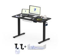 FLEXISPOT Bureau Assis Debout, Une Pièce 100x60cm, Bureau Debout Réglable en Hauteur Électrique, Panneau de Contrôle à Fonctions Mémoires, Assemblage Facile(Noir + Noir)