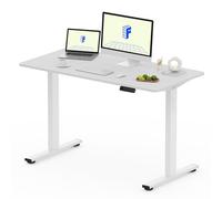 FLEXISPOT Bureau Assis Debout, Une Pièce Bureau Électrique Réglable en Hauteur, Fonction Mémoire 4 Hauteurs,pour Table, Télétravail, 120x60cm Blanc