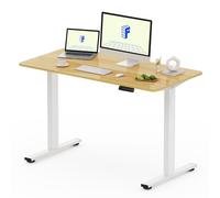 FLEXISPOT Bureau Assis Debout, Une Pièce Bureau Électrique Réglable en Hauteur, Fonction Mémoire 4 Hauteurs,pour Table, Télétravail, 120x60cm Érable