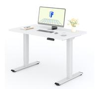 FLEXISPOT Bureau électrique réglable en hauteur 120x80cm 100KG de charge, double moteur, 4 fonctions de mémoire, plateau monobloc de 25mm (Blanc)