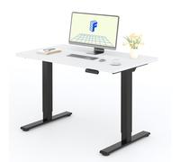 FLEXISPOT Bureau électrique réglable en hauteur 120x80cm 100KG de charge, double moteur, 4 fonctions de mémoire, plateau monobloc de 25mm (Blanc)