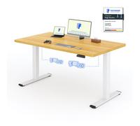 FLEXISPOT Bureau électrique réglable en hauteur 140x80cm 100KG de charge, double moteur, 4 fonctions de mémoire, plateau monobloc de 25mm (érable)