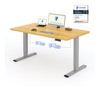 FLEXISPOT Bureau électrique réglable en hauteur 140x80cm 100KG de charge, double moteur, 4 fonctions de mémoire, plateau monobloc de 25mm (érable)