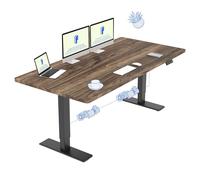 FLEXISPOT Bureau électrique réglable en hauteur 160x70cm, 2 moteurs puissants, capacité de charge 120 kg, protection anti-collision, 4 fonctions de mémoire (Marron)