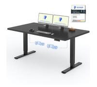 FLEXISPOT Bureau électrique réglable en hauteur 160x80cm Capacité de charge 100KG, double moteur, 4 fonctions de mémoire, plateau monobloc 25mm (Noir)